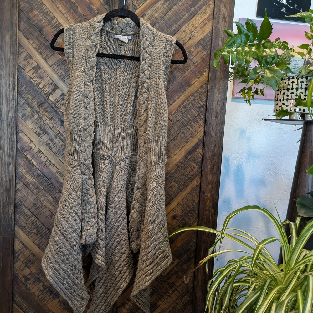 Alberto Makali Gray Braided Knit Vest